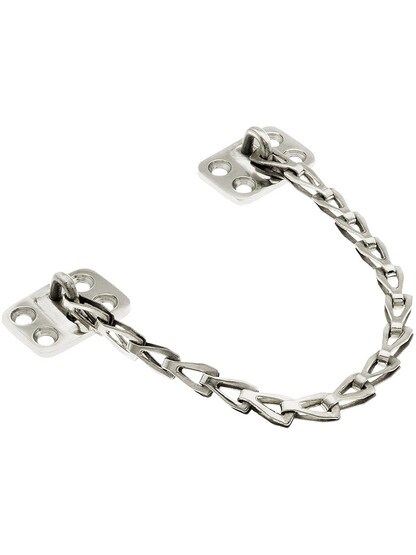 Solid Brass 10 inch Transom Window Chain in Polished Nickel.